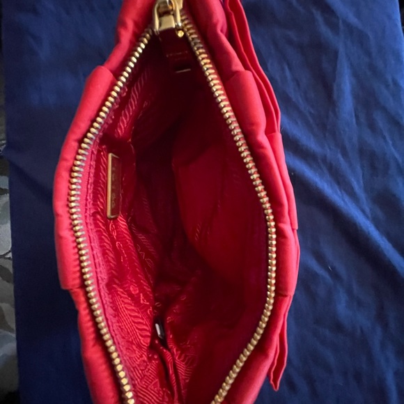 Red Prada Tessuto Wristlet with Bow - Picture 6 of 12